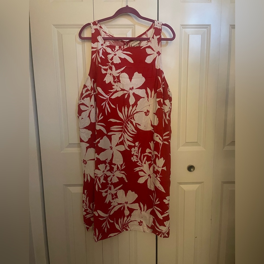 Red and White Floral Mini Dress